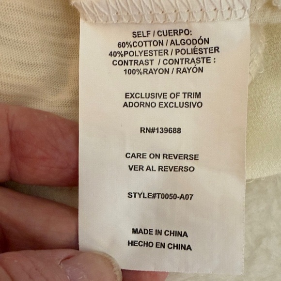 🎉SALE🎉Taylor & Sage Ivory Tank with Colorful Embroidery - Picture 7 of 10